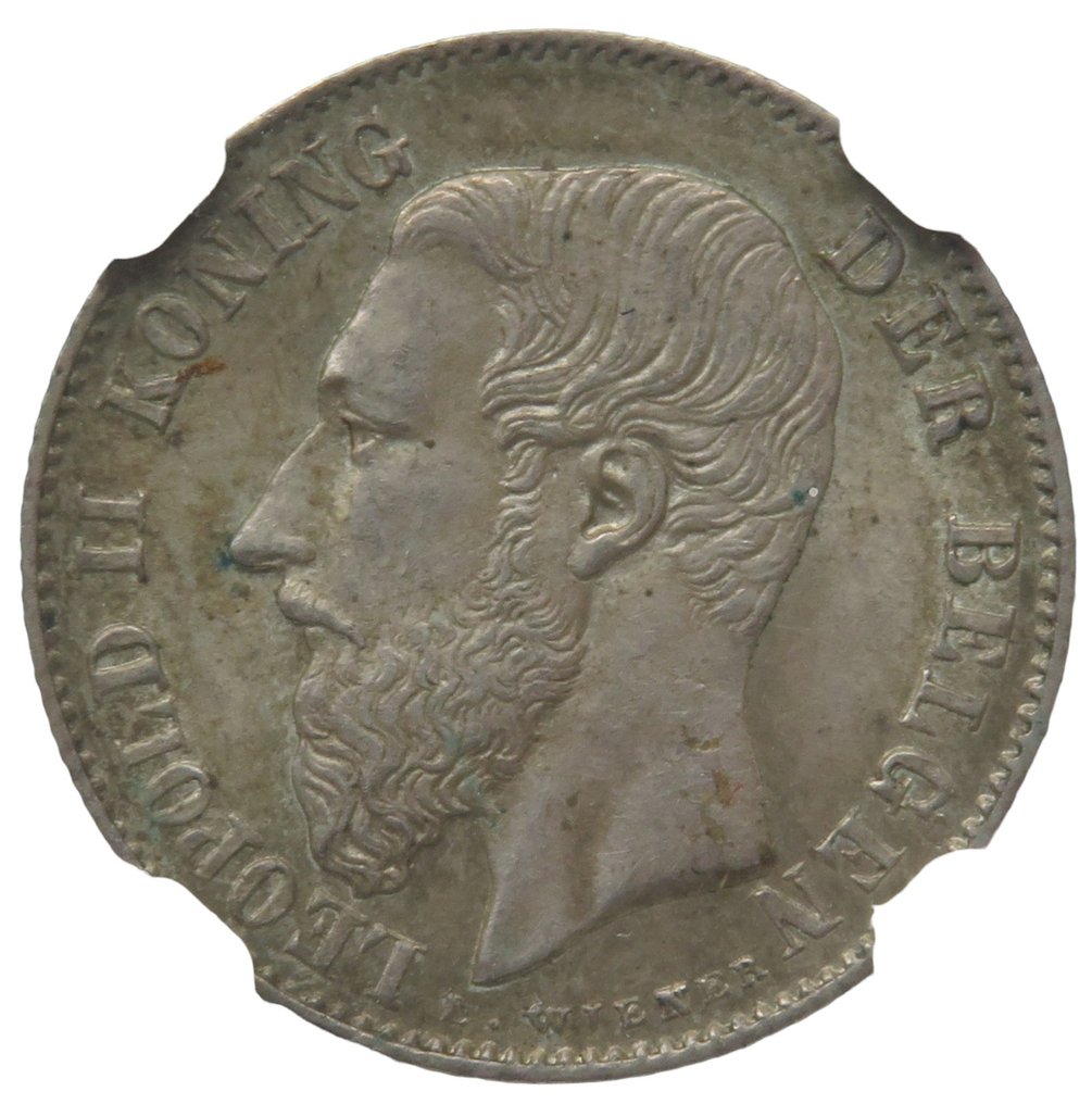 比利時. Leopold II (1865-1909). 50 Cents 1886 vlaams  (沒有保留價) #2.1
