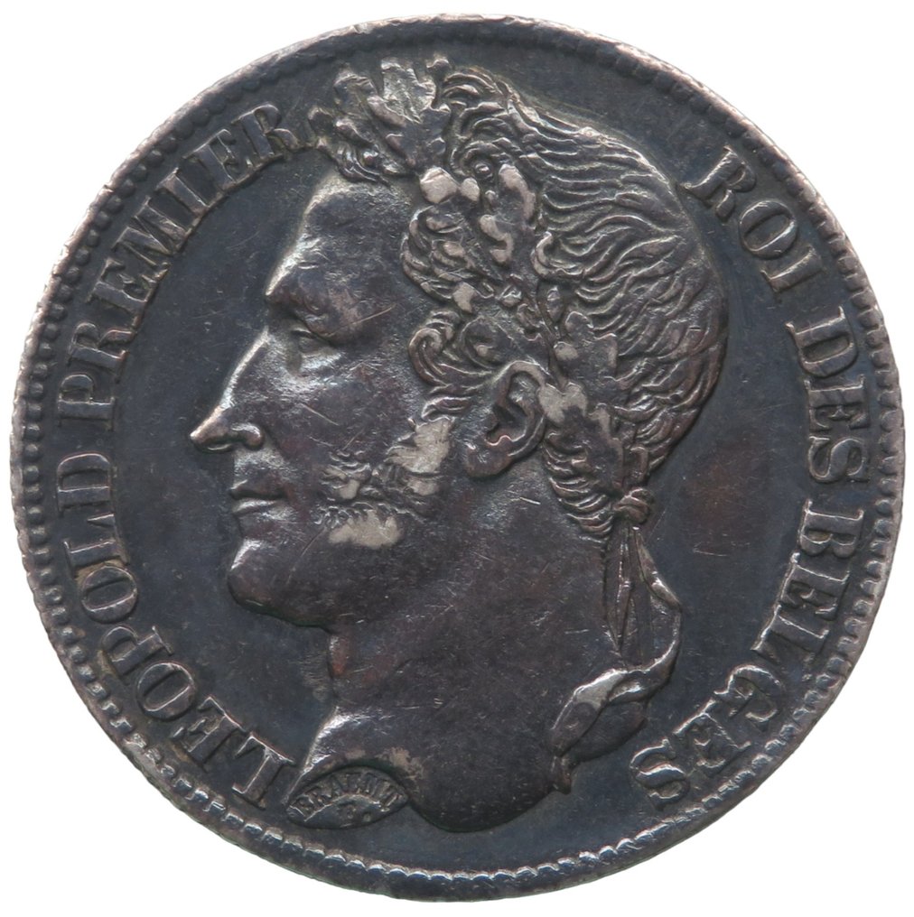 Belgia. Leopold I (1831-1865). 1 Franc 1833 - dubbel geslagen datum en denominatie ( waarde ) - zeer zeldzame variant #1.2