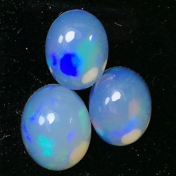 3 pcs  Opal  - 4.75 ct - Raport gemolog acreditat #2.1