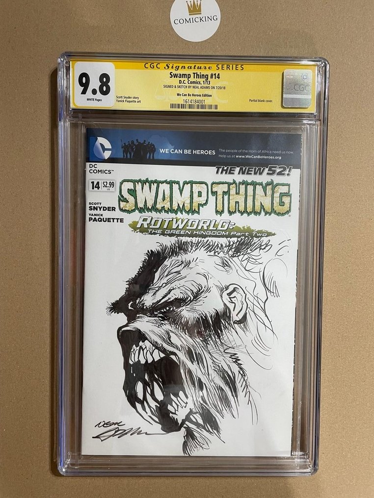Swamp Thing #14 - Signed & Sketched by Neal Adams - 1 Graded comic - 2013/2018 - CGC 9.8 #1.2