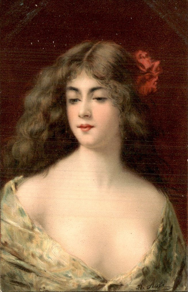Fantaisie, Femme / Dame / Fille - Chapeau - Glamour - Illustrateur - Carte postale (93) - 1900-1950 #1.2