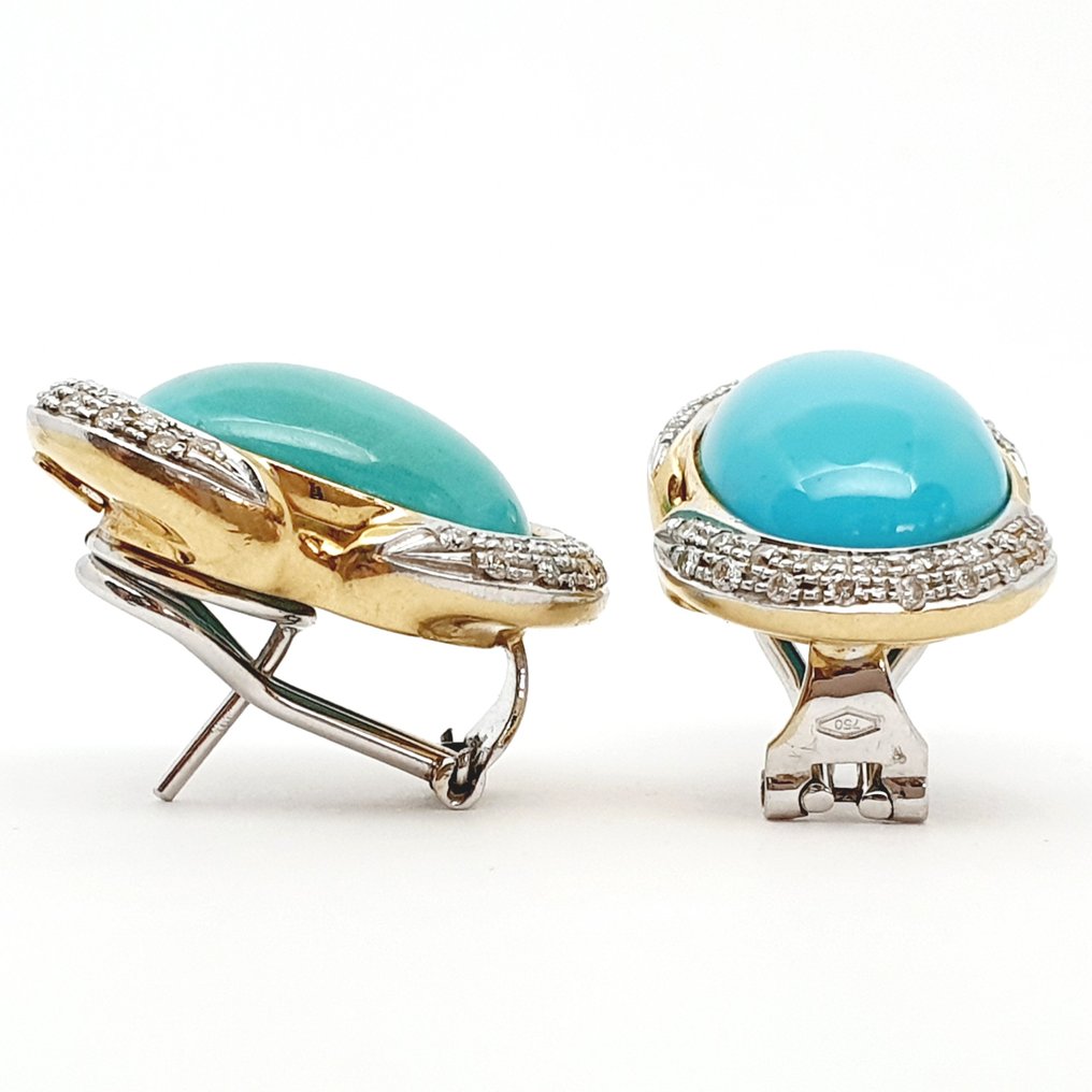 Rajola - Σκουλαρίκια - 18 καράτια Κίτρινο χρυσό, Λευκός χρυσός - 17.50ct. tw. Τυρκουάζ #2.1