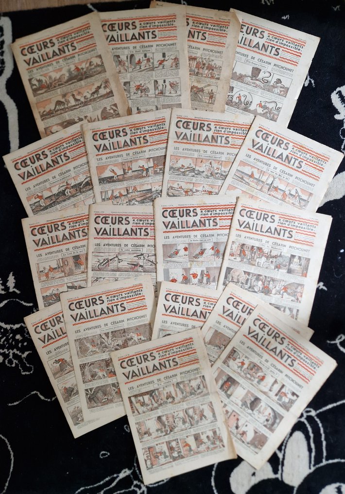 Ensemble de 18 journaux Cœurs Vaillants de 1933 - 1934 - Tintin et Milou en Amérique #2.1