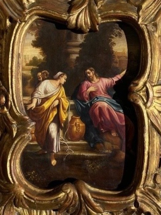 Scuola italiana (XVIII-XIX), after Annibale Carracci - Jesús y la mujer samaritana #1.2