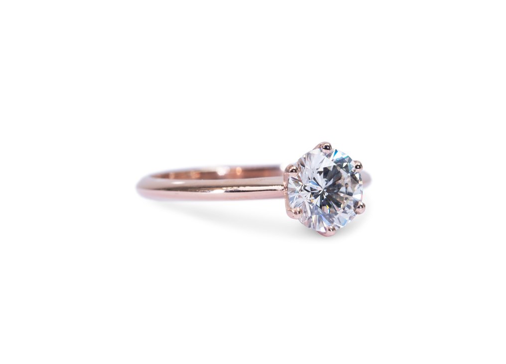 Inel - 18 ct. Aur roz -  1.09ct. tw. Diamant  (Natural) #2.1