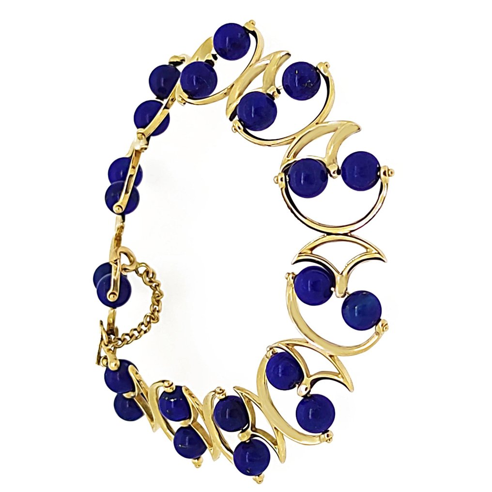 Armband - 18 karaat Geel goud Lapis lazuli #2.1