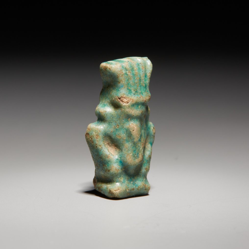 Ancient Egyptian Faience Amulet of the god Bes. Late Period, 664 - 332 BC. 2.4 cm height. #1.2