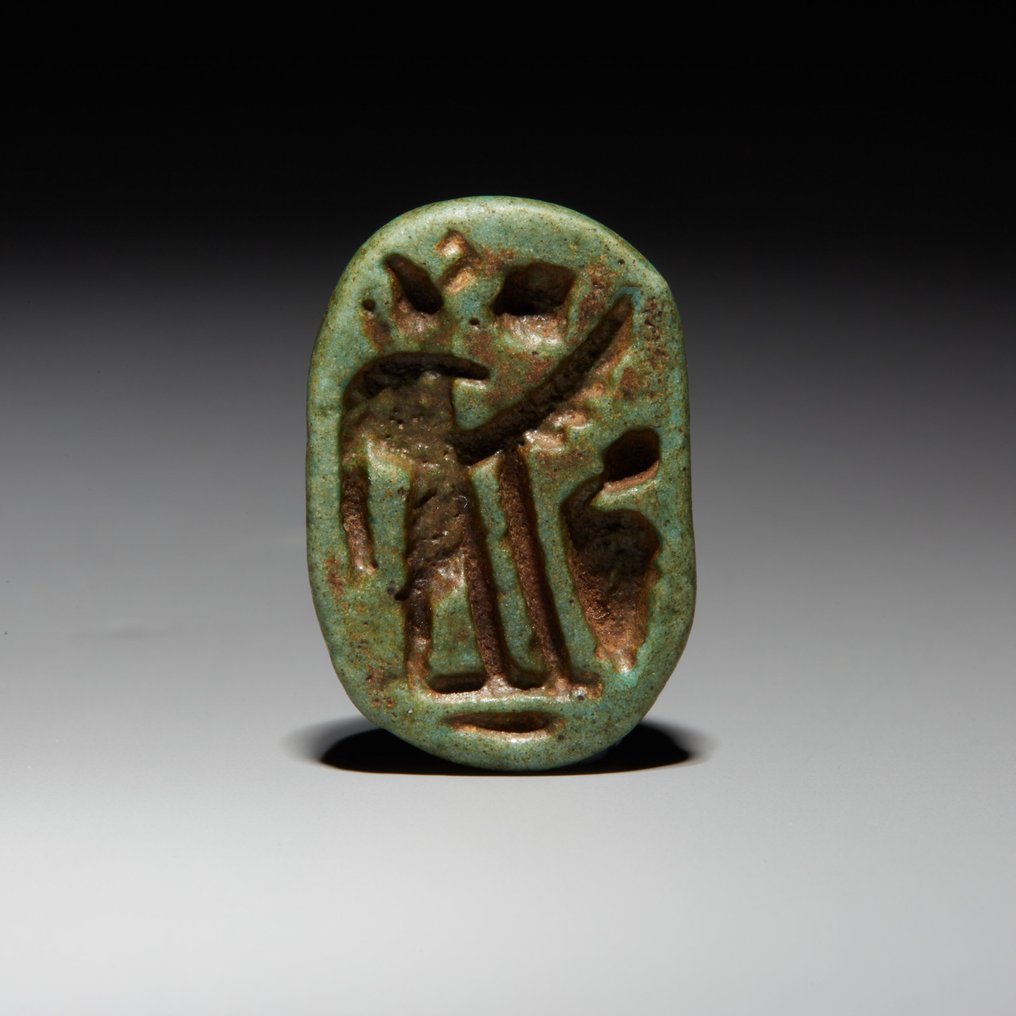古埃及 Faience 护身符。晚期，公元前 664 - 332 年。高 3.2 厘米。 #1.1
