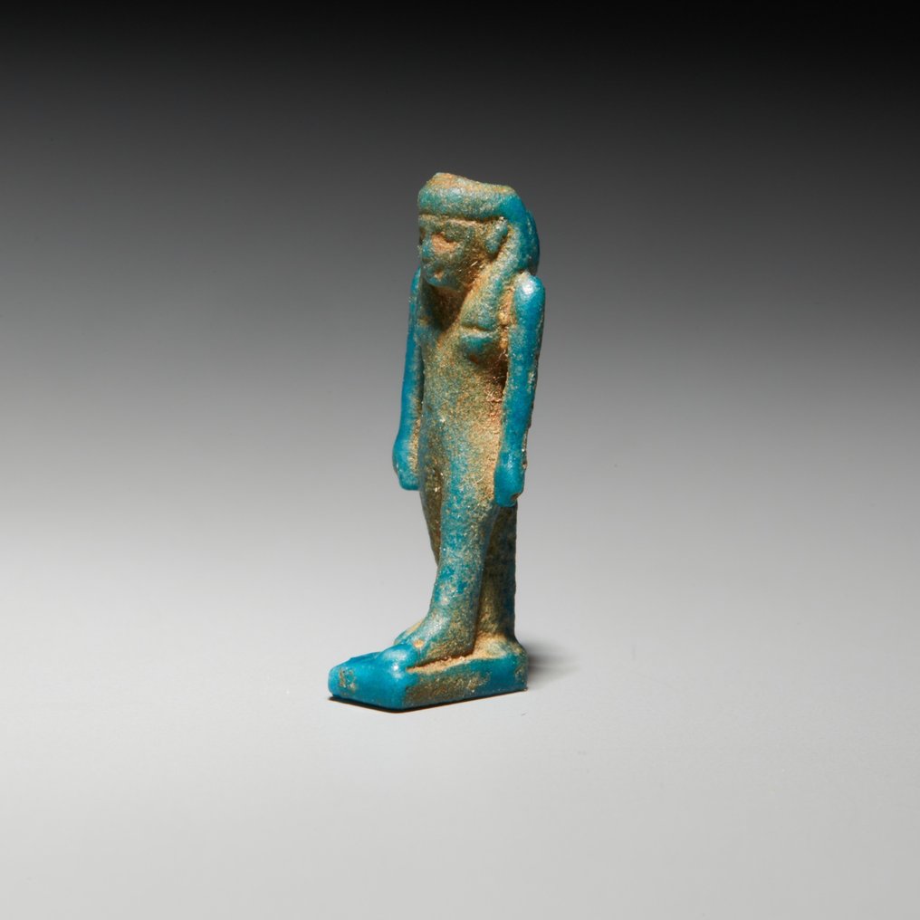 Ancient Egyptian Faience Amulet. Late Period, 664 - 332 BC. 2 cm height. #2.1