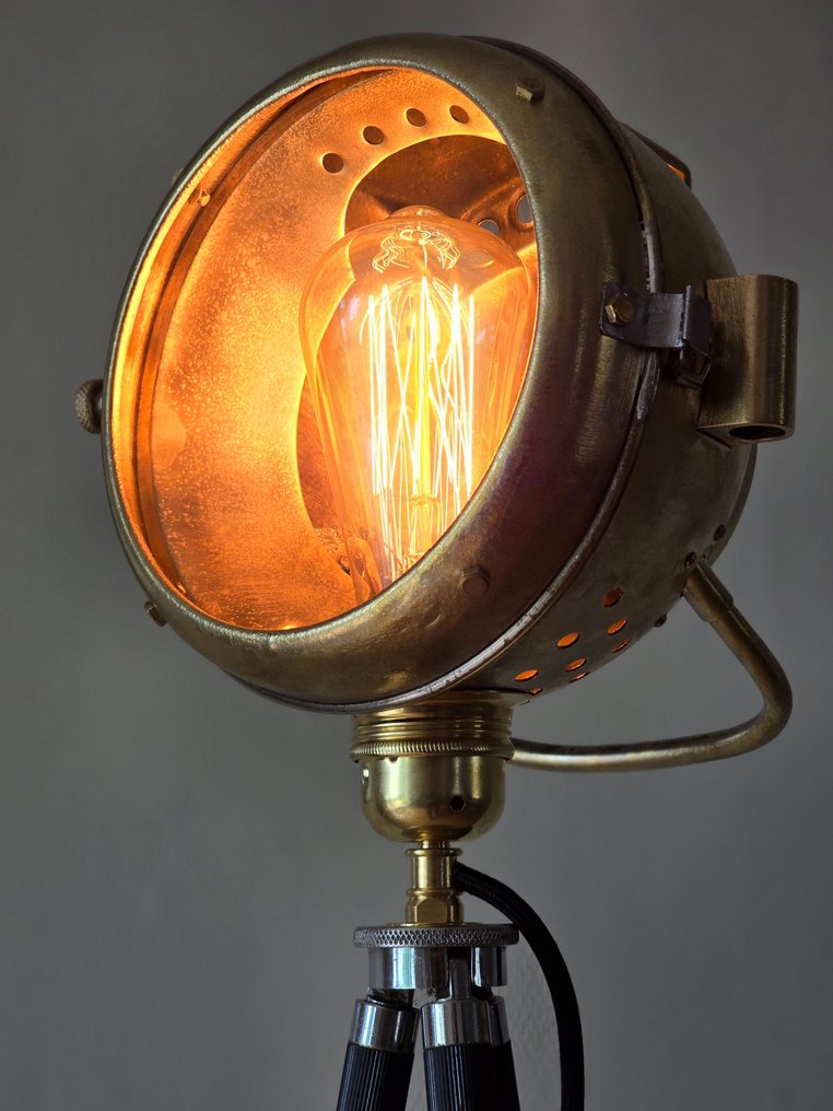 Auteroche, France - Tripod floor lamp - Brass, Copper, Glass #1.2