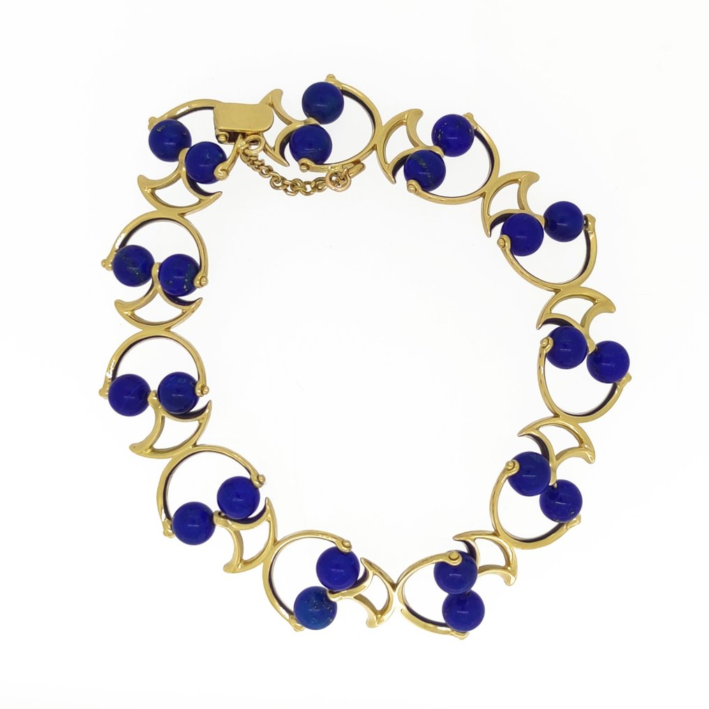Bracelet - 18 carats Or jaune Lapis-lazuli #1.1