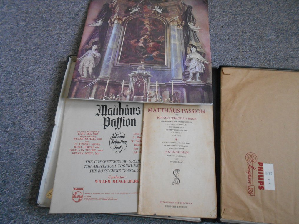 Bach - Philips A 00150/53L: Bach, Matthaus Passion, Mengelberg, 4lp - LP 套裝 - 第1單聲道按壓 - 1956 #2.2