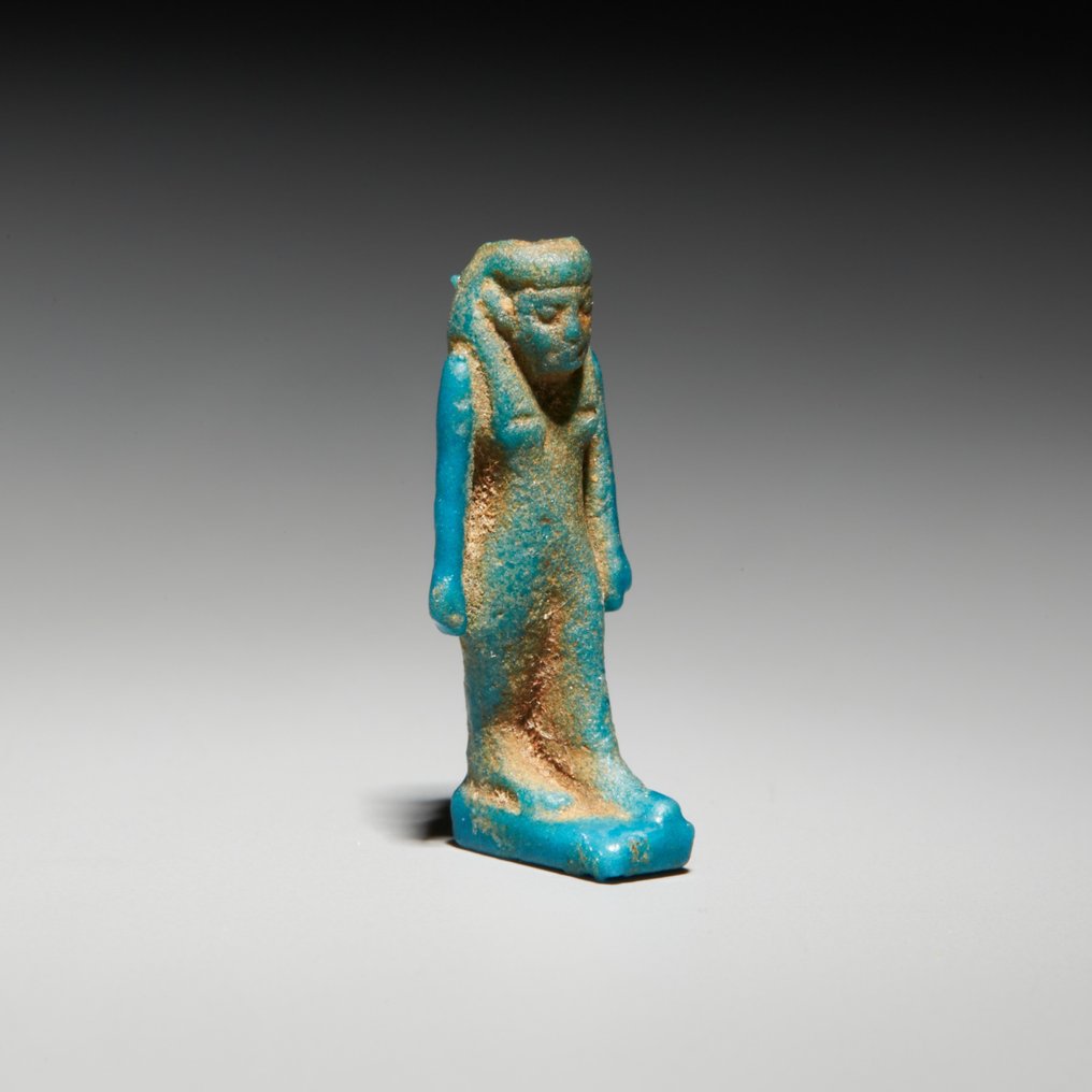 Forntida Egypten Fajans Amulett. Sen period, 664 - 332 f.Kr. 2 cm höjd. #1.1