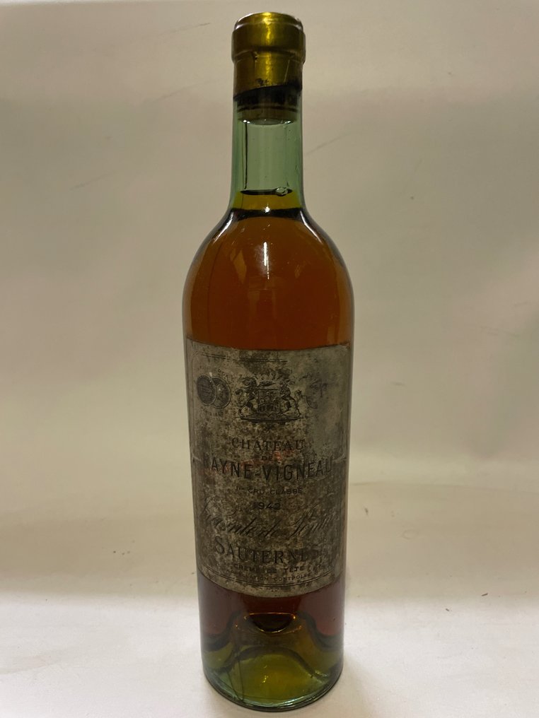 1942 Château de Rayne-Vigneau - Crème de Tête - Sauternes 1er Grand Cru Classé - 1 Botella (0,75 L) #1.1