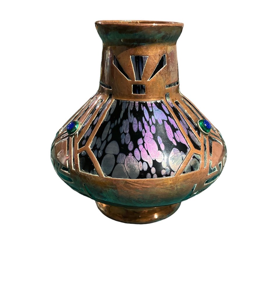 Kralik or Rindskopf - Vase  - Glass and Copper #1.2
