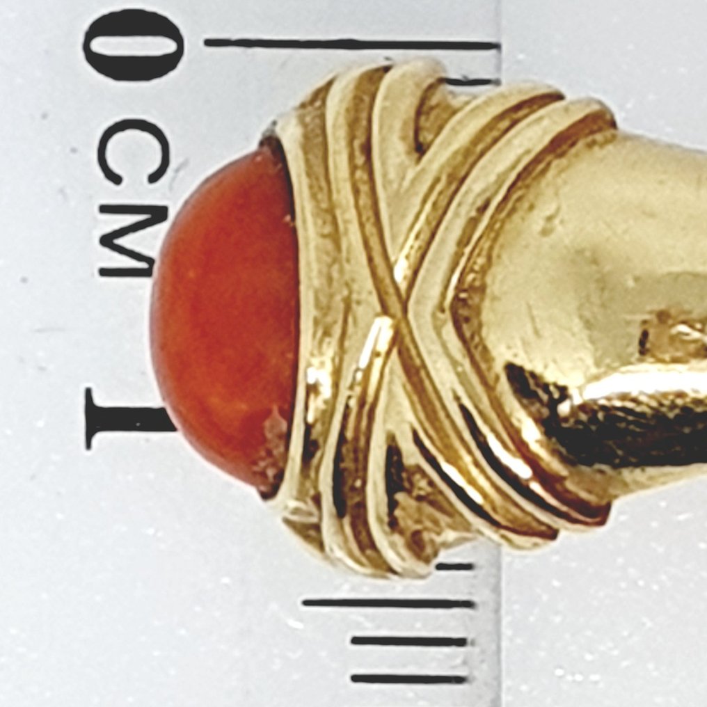 戒指 - 18K包金 黄金 - 3.00ct. tw. 珊瑚 #1.0