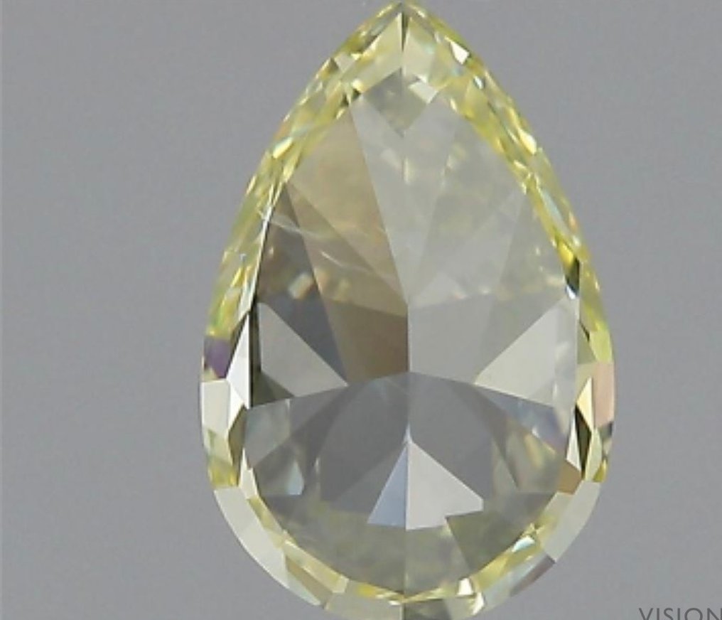 1 pcs Diamond  (Natural coloured)  - 0.74 ct - Pear - Fancy Yellow - VS2 - Gemological Institute of America (GIA) - Fancy Yellow, VS2 #2.1