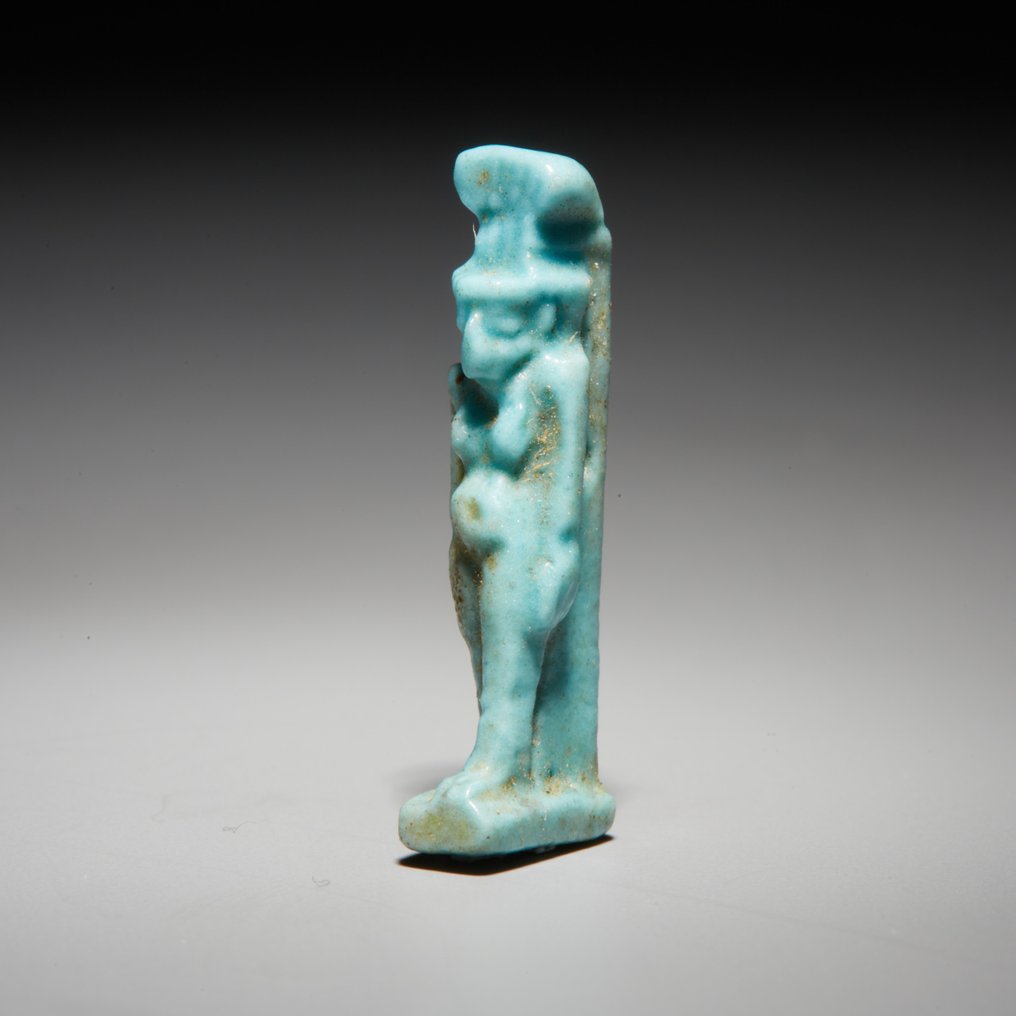 Oldtidens Egypten Fajance Amulet. Sen periode, 664 - 332 f.Kr. 2,6 cm højde. #1.1