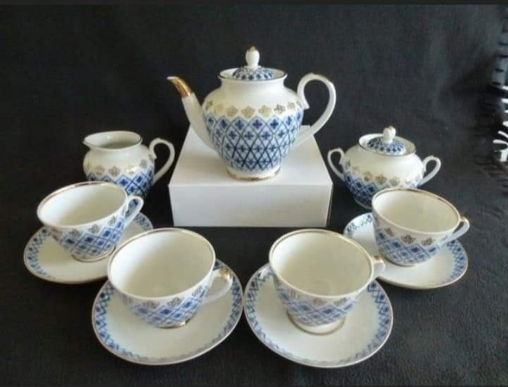 Lomonosov Imperial Porcelain Factory - Kaffeeservice für 4 Personen (11) - Porzellan - Rete Cobalto #2.1