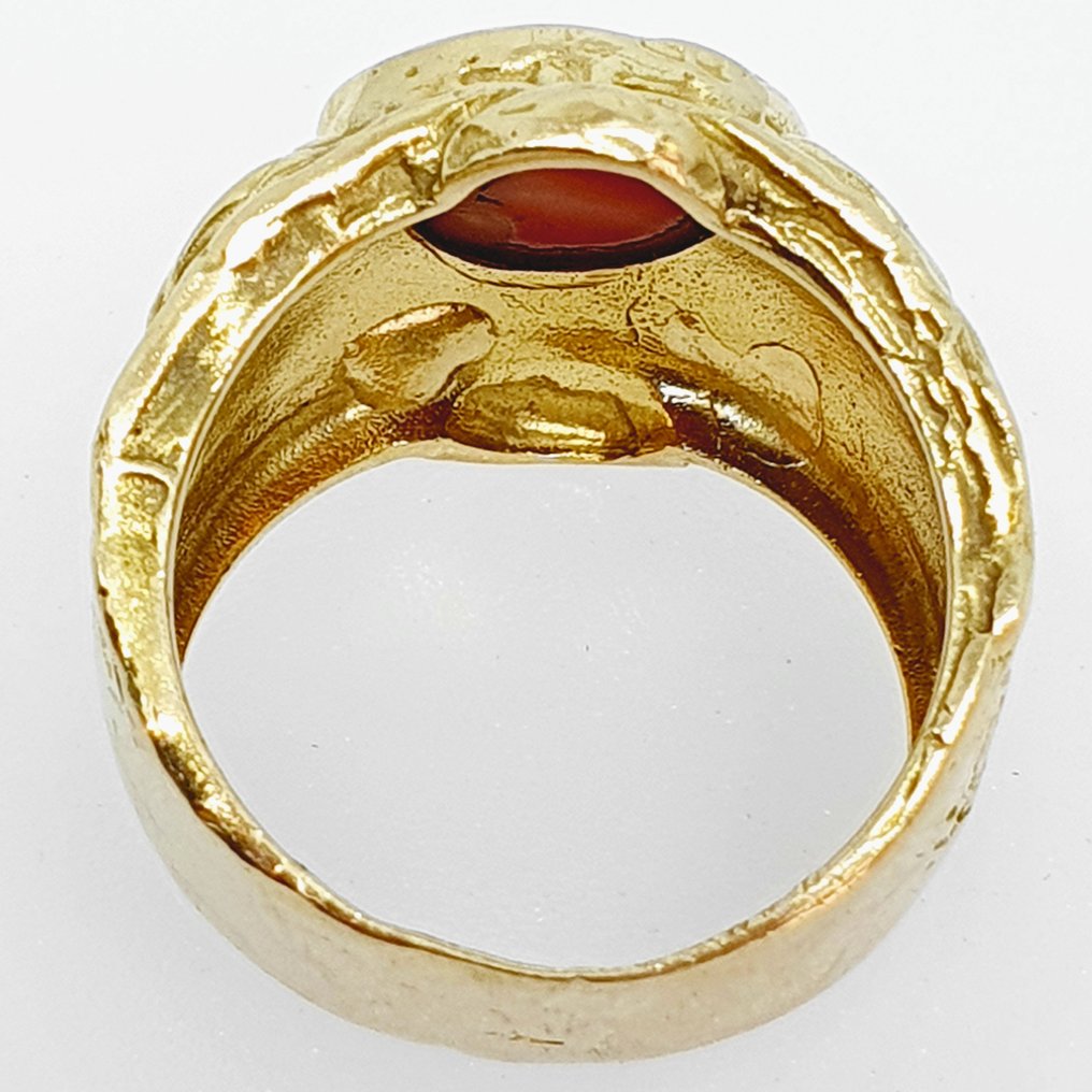 Δαχτυλίδι - 18 καράτια Κίτρινο χρυσό -  3.00ct. tw. Κοράλλι #2.1