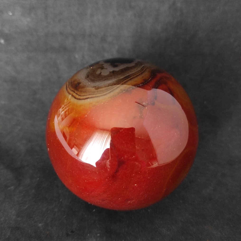 Ágata esfera de cornalina - Altura: 7.32 cm- 480 g - (1) #1.2