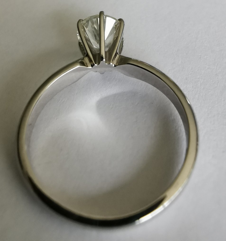 Forlovelsesring - 14 karat Hvitt gull -  1.02ct. tw. Diamant  (Naturlig) #1.2