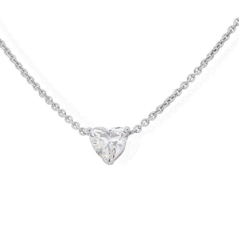 - 0.80 Total Carat Weight - - Necklace with pendant - 18 kt. White gold -  0.80ct. tw. Diamond  (Natural) #1.2