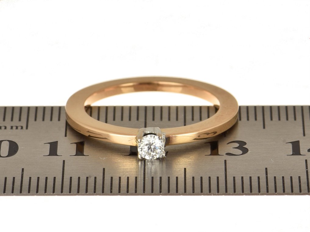 戒指 - 18K包金 玫瑰金, 白金 钻石  (天然) #2.1