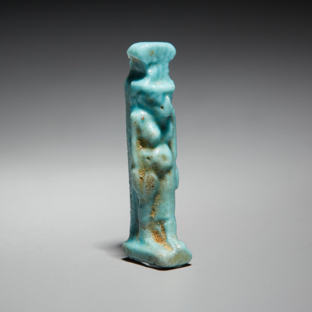 Egiptul Antic FaianÈ›Äƒ Amuletă. Perioada târzie, 664 - 332 î.Hr. 2,6 cm inaltime. #2.1