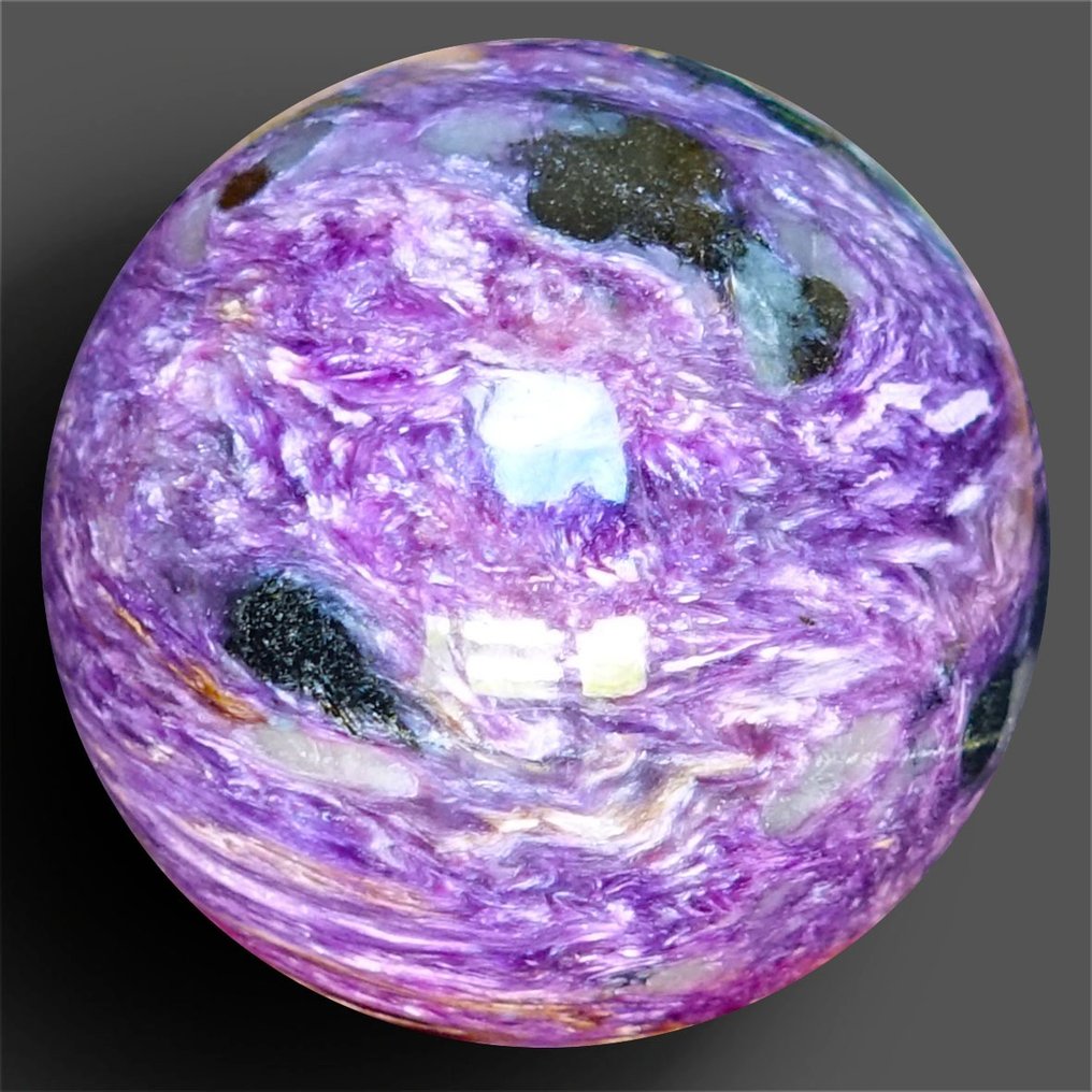 紫龍晶球，品質非凡 （貝加爾湖） - 高度: 46 mm - 闊度: 46 mm- 130 g #1.2