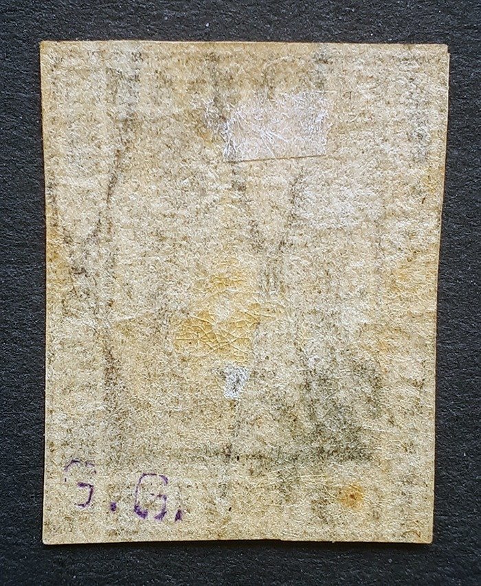 意大利古國－托斯卡尼 1860 - 薩伏依徽章，1 分紫褐色 - Sassone N. 20 #2.1
