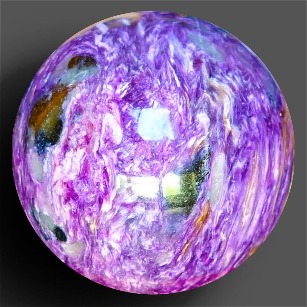 紫龍晶球，品質非凡 （貝加爾湖） - 高度: 46 mm - 闊度: 46 mm- 130 g #1.1
