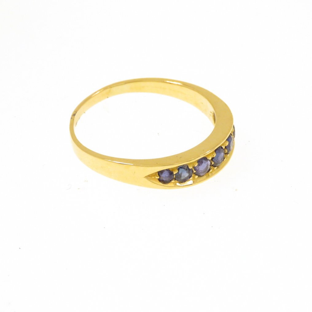 永恆戒指 - 18 克拉 黃金 -  0.70ct. tw. 藍寶石 #2.1