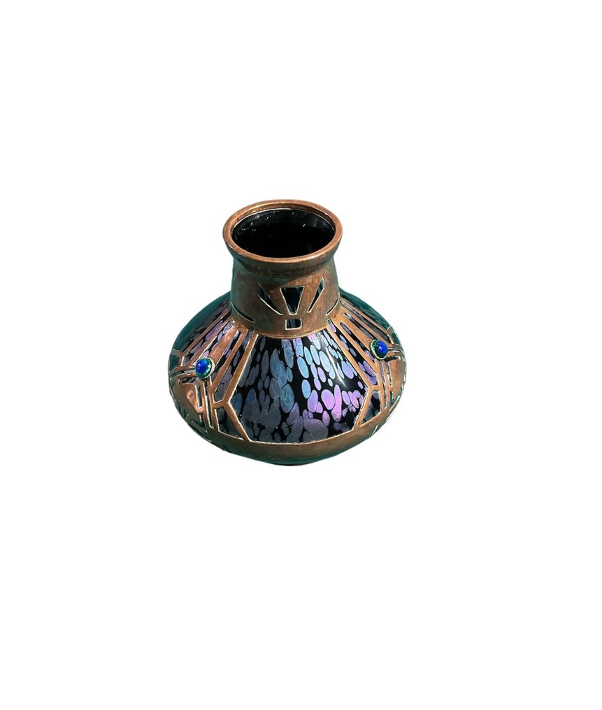 Kralik or Rindskopf - Vase  - Glass og kobber #2.1