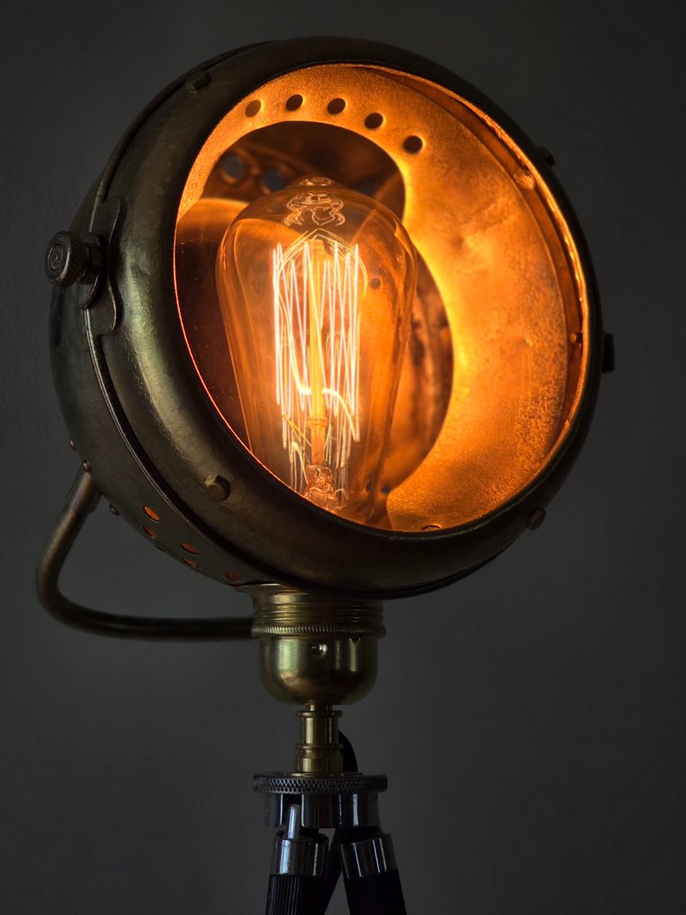 Auteroche, France - Tripod floor lamp - Brass, Copper, Glass #3.1