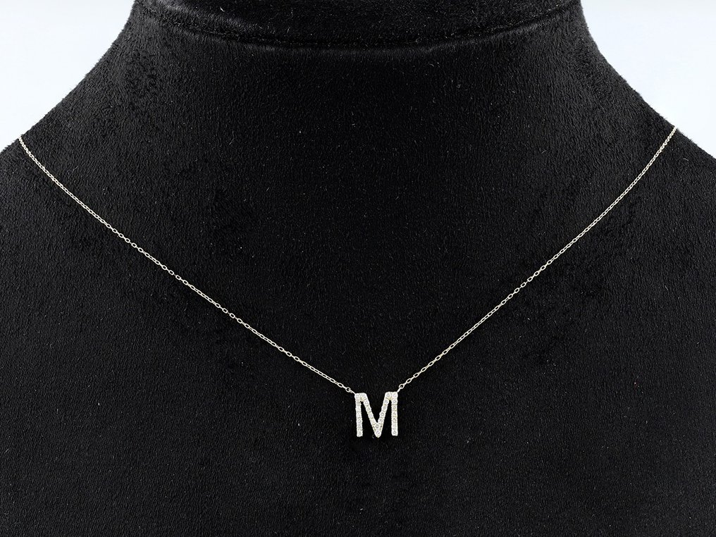 Zonder minimumprijs - Ketting met hanger - 14 karaat Geel goud - 0.11ct. tw. Diamant (Natuurlijk) #3.2