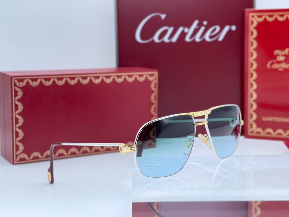 Cartier - Tank Platinum Vintage Gold Planted 24k - Sunglasses #3.2