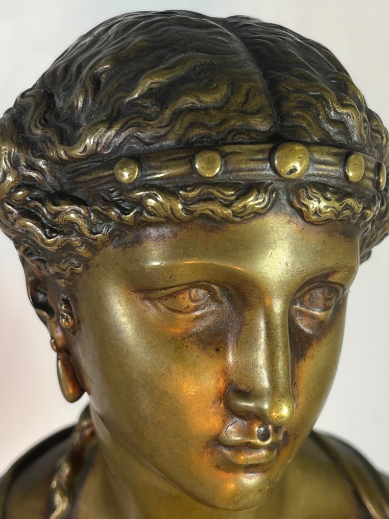 Jean Jules Salmson (1823 – 1902) - 半身像, Paire de romaines - 25 cm - 青銅色 - 1875 #2.1