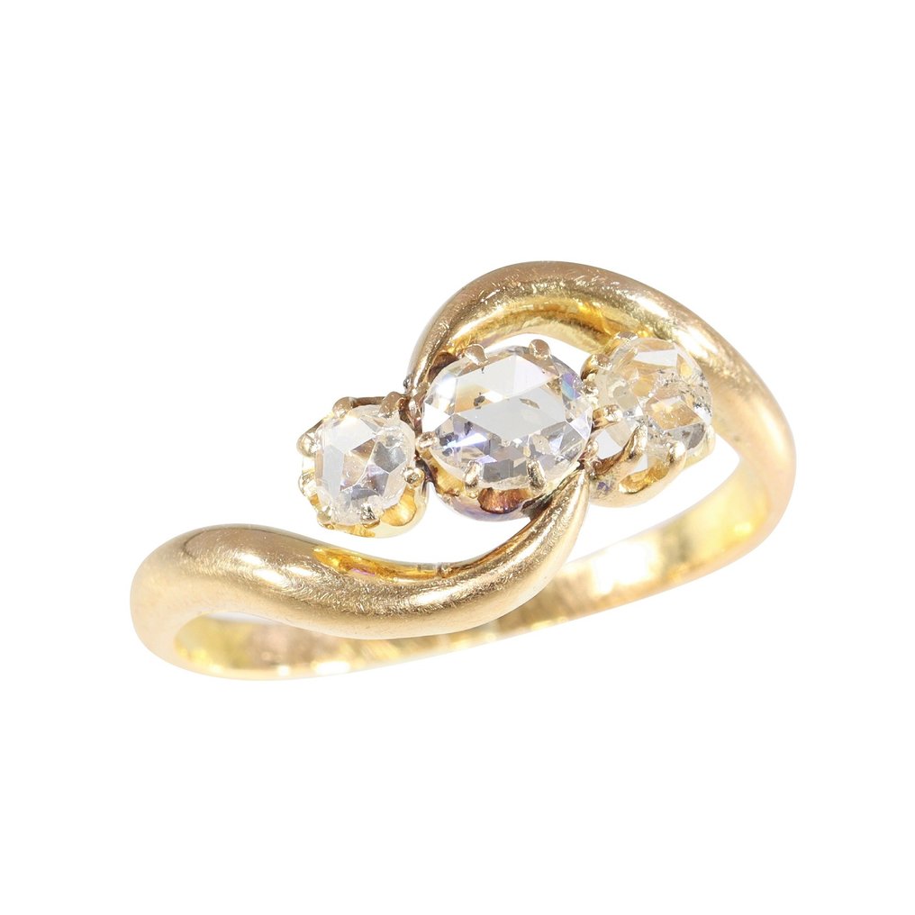 Vintage antique anno 1900 - Ring - 18 kt Gelbgold, Roségold Diamant #1.1