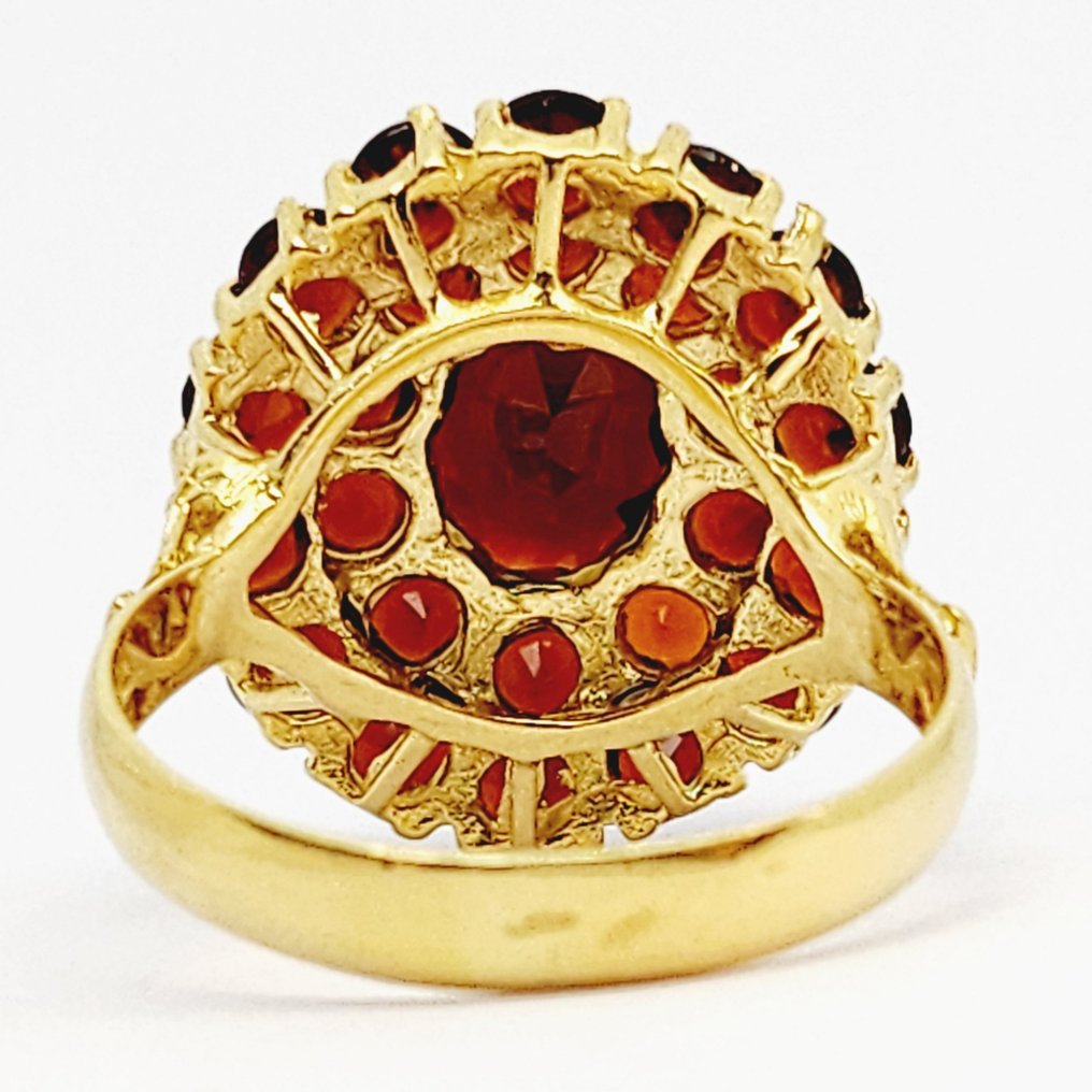 Ring - 18 karat Gull -  5.05ct. tw. Garnet #4.3