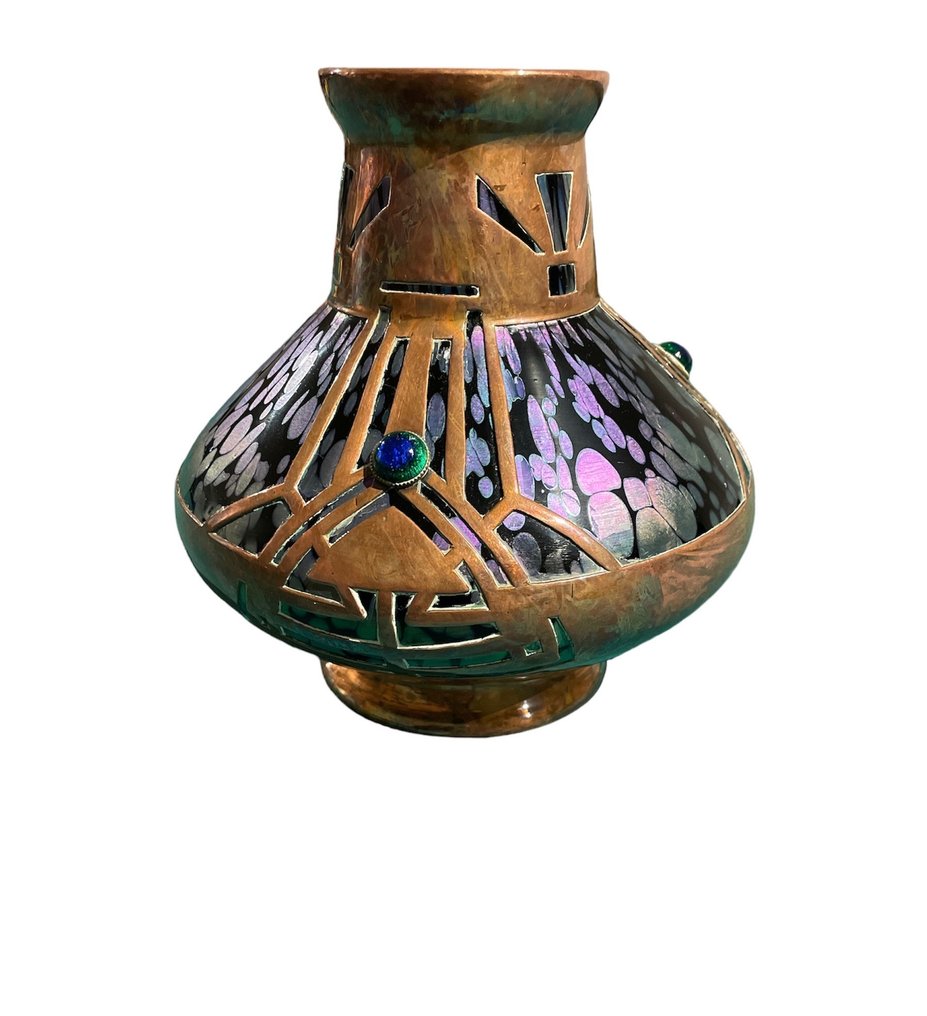 Kralik or Rindskopf - Vase  - Glass and Copper #1.1