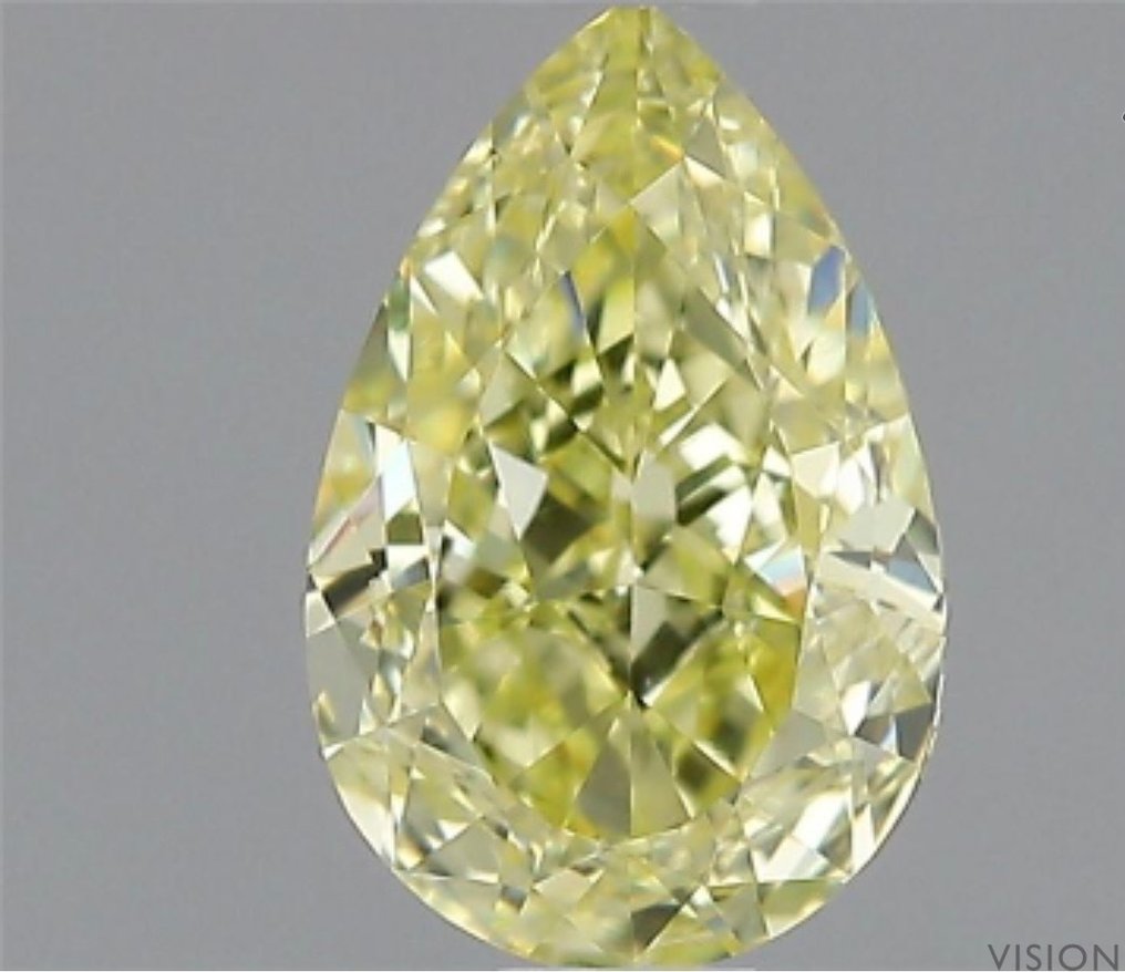 1 pcs Diamond  (Natural coloured)  - 0.74 ct - Pear - Fancy Yellow - VS2 - Gemological Institute of America (GIA) - Fancy Yellow, VS2 #1.1