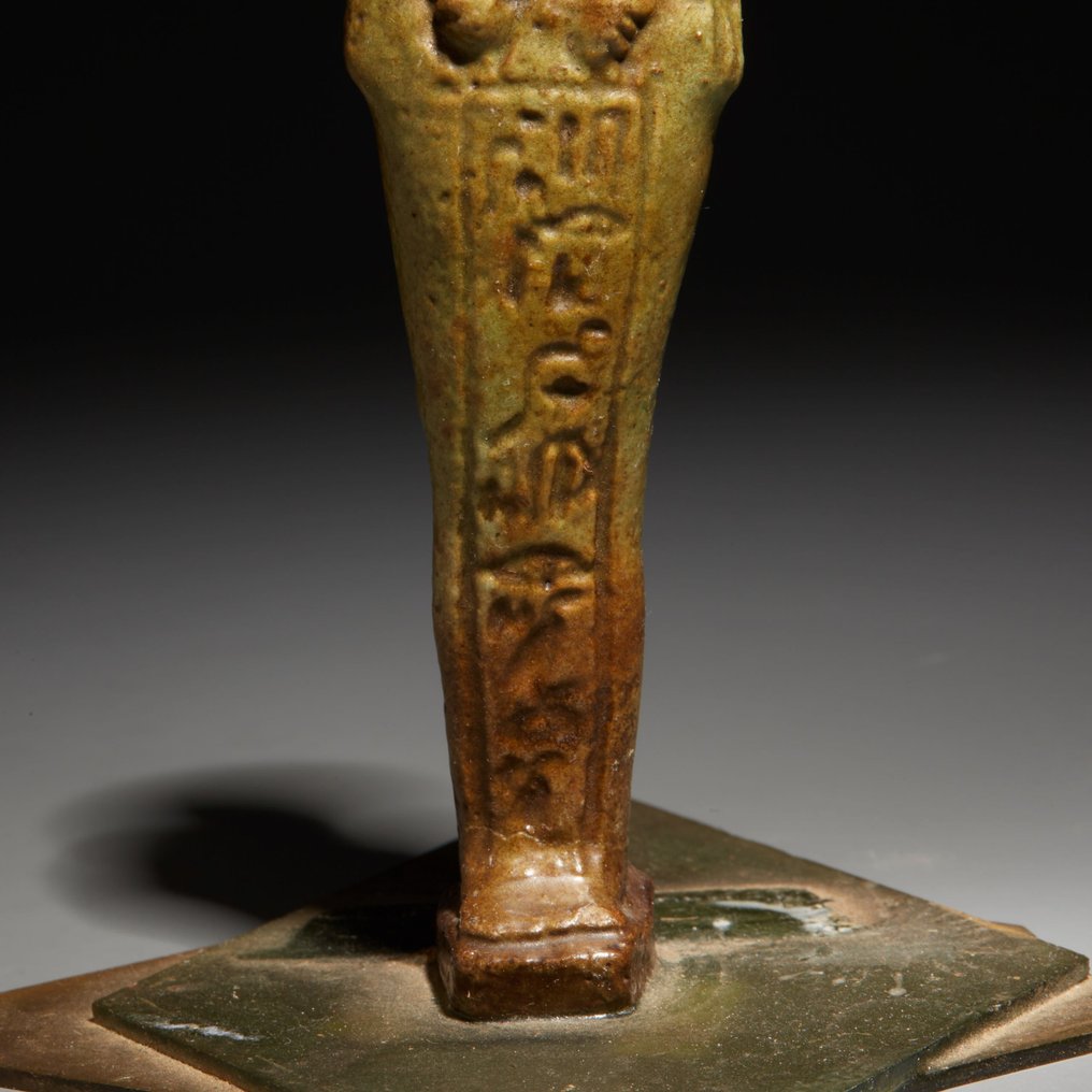 Egiptul Antic FaianÈ›Äƒ Shabti. Perioada târzie, 664 - 332 î.Hr. 11,3 cm inaltime. #2.1