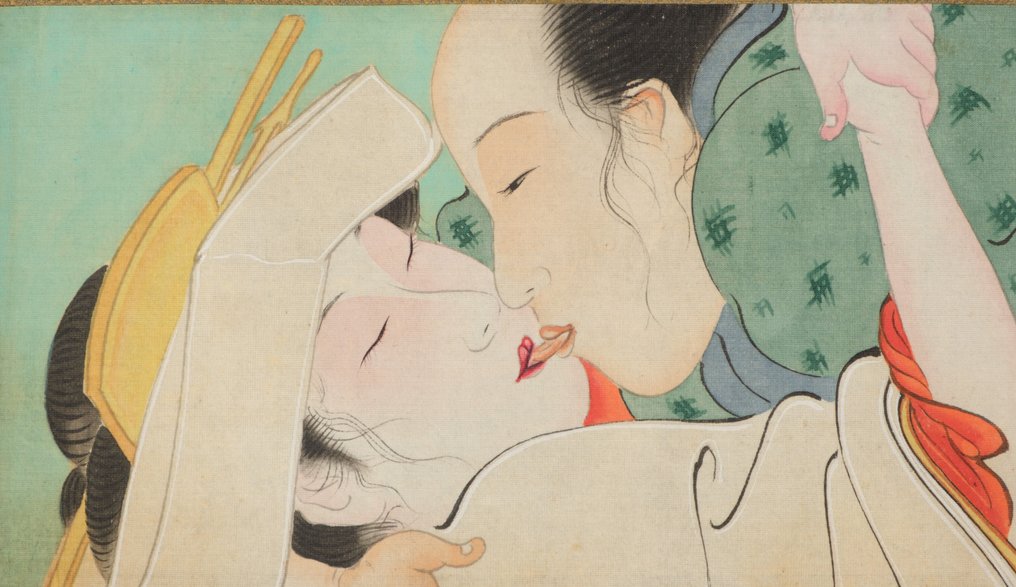 E’maki’mono handscroll illustrato con shunga 春画. - Seta, Brocade, Paper - Giappone - Periodo Meiji (1868-1912) #4.3