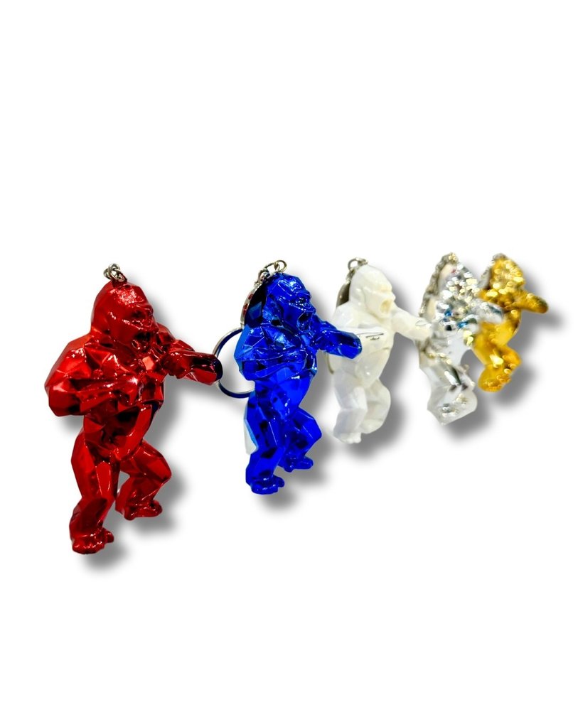 Richard Orlinski (1966) - Sculpture, Kit collection complète - 5 Porte clés Kong USB - 6 cm - Resin - 2025 #1.0