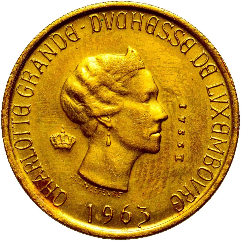 盧森堡. Charlotte (1919-1964). 20 Francs 1963 Brussels "Charlotte" - type Essai - extremely rare #1.1