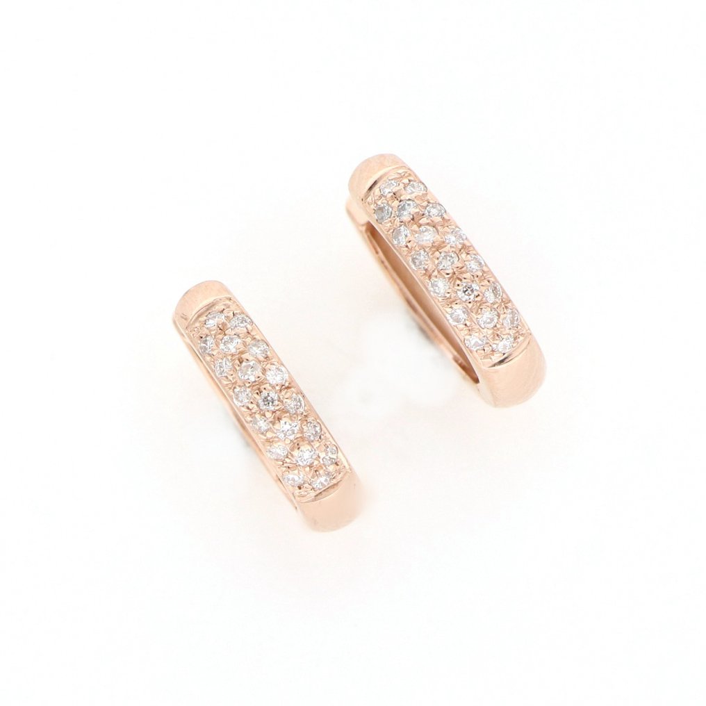 No Reserve Price - Earrings - 18 kt. Rose gold -  0.38ct. tw. Diamond  (Natural) #2.1