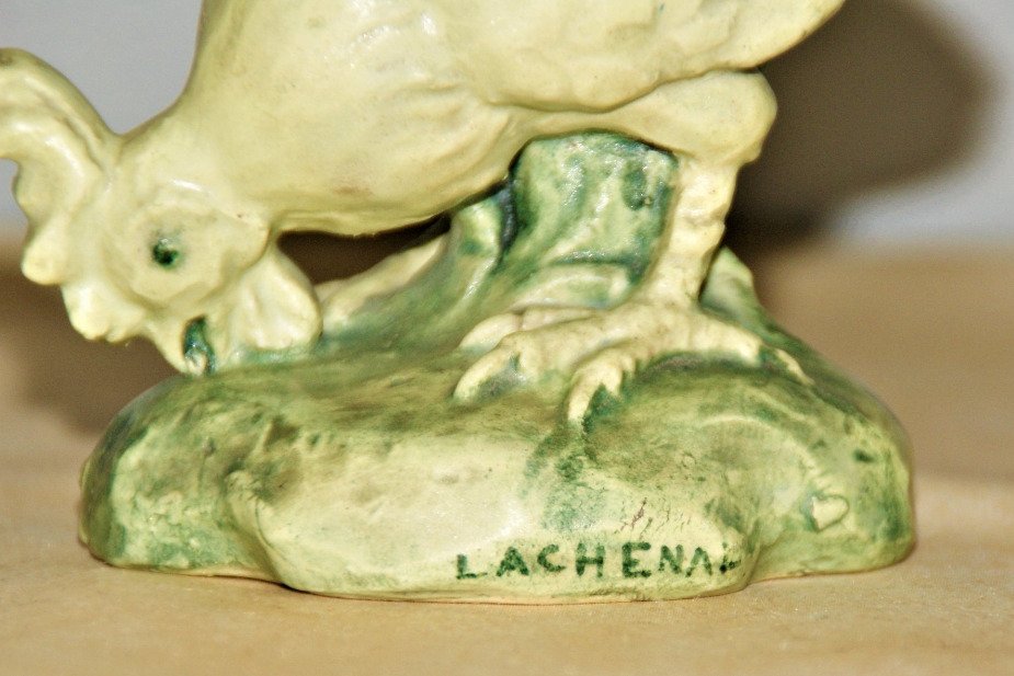 Edmond Lachenal - Coq . Signé  (1855-1948) - Scultura, Coq - 16 cm - Ceramica smaltata #1.3