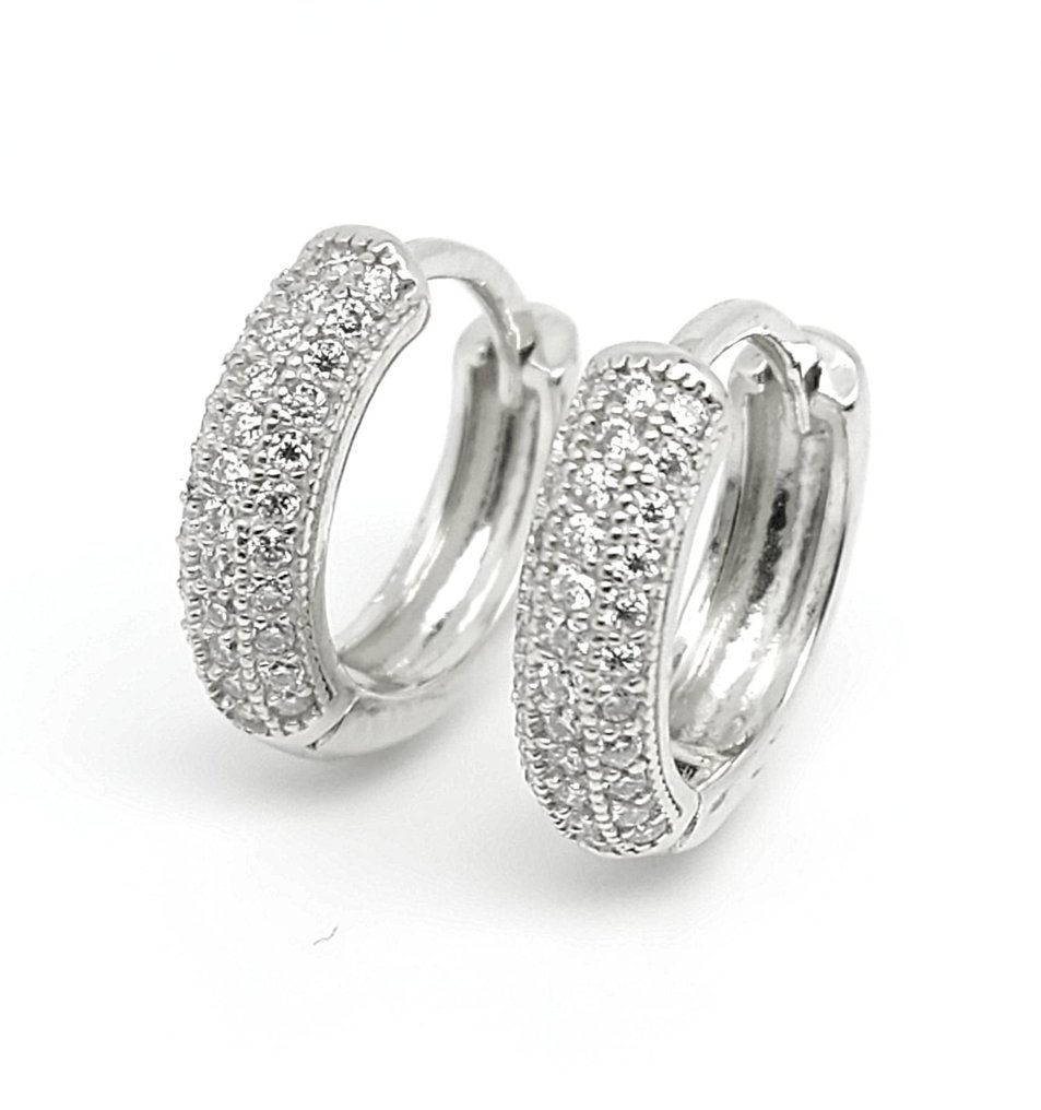 Σκουλαρίκια - 14 καράτια Λευκός χρυσός - 0.85ct. tw. Διαμάντι (Φυσικό) - 802726 #1.0