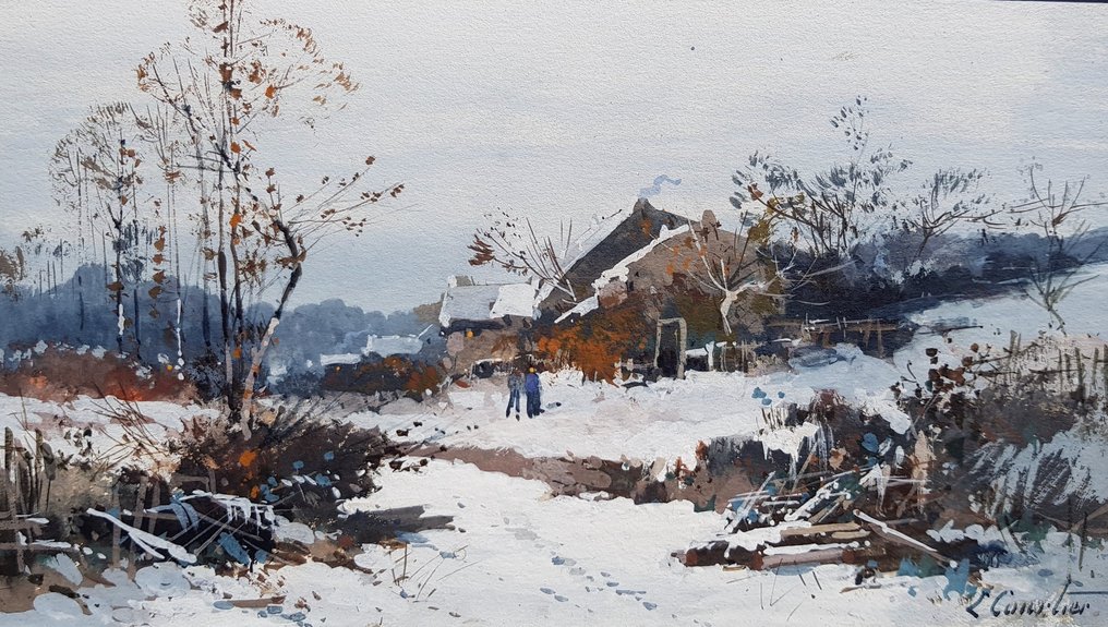 Eugène Galien-Laloue (1854-1941) - Village sous la neige #1.1